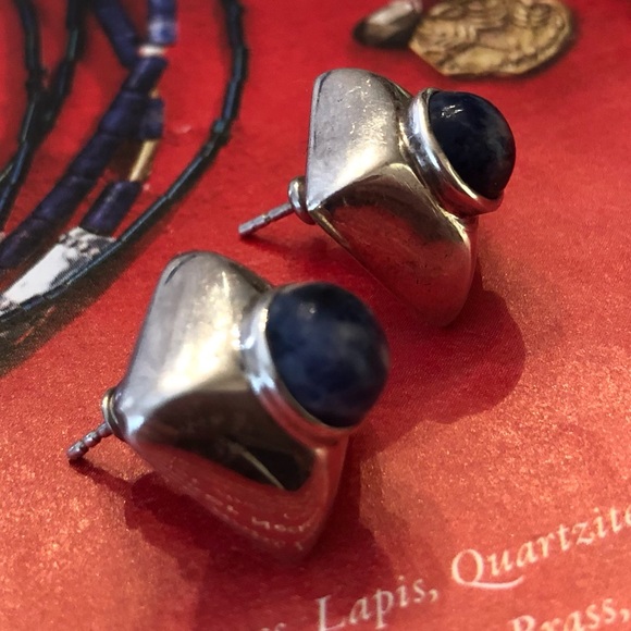 Silpada Sterling Silver Blue Sodalite Earrings on Posts P0522 - Picture 11 of 16